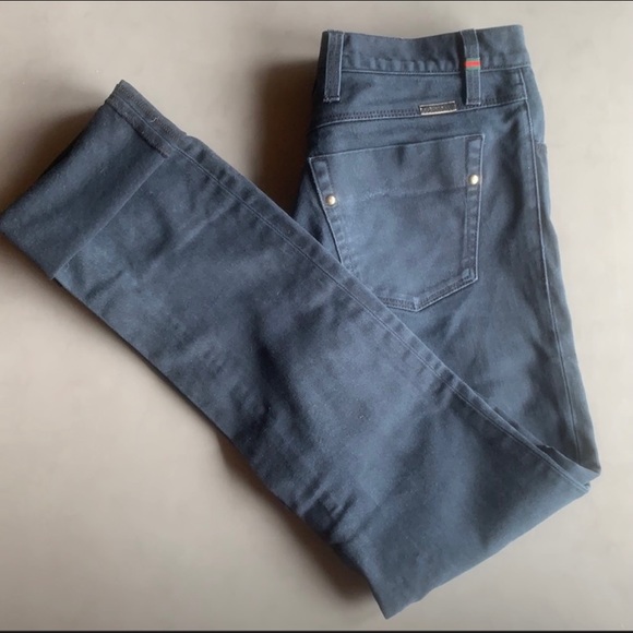 Gucci Black Straight Leg Skinny Denim Jeans 44 - Picture 1 of 10